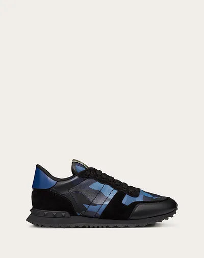 Valentino Trainers, Garavani Rockrunner Black/Blue Camo