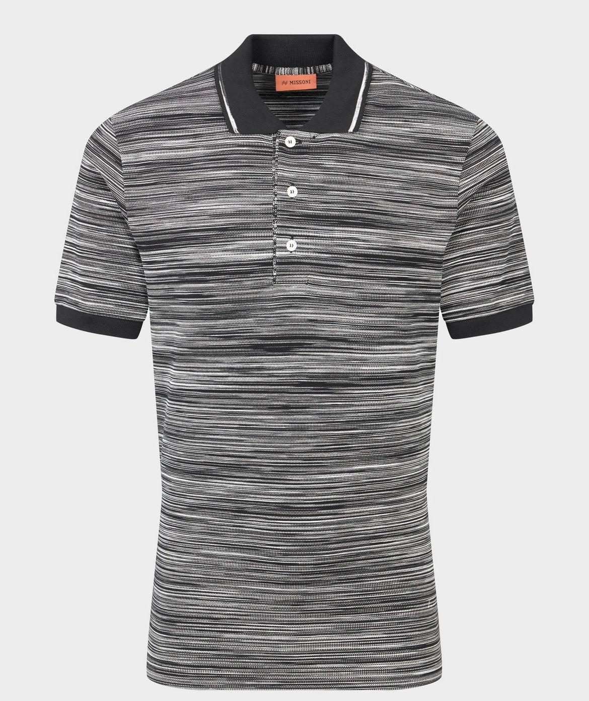 Missoni Polo, White/Black Stripe