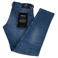 Replay Power Stretch Anbass Jeans - Mid Blue