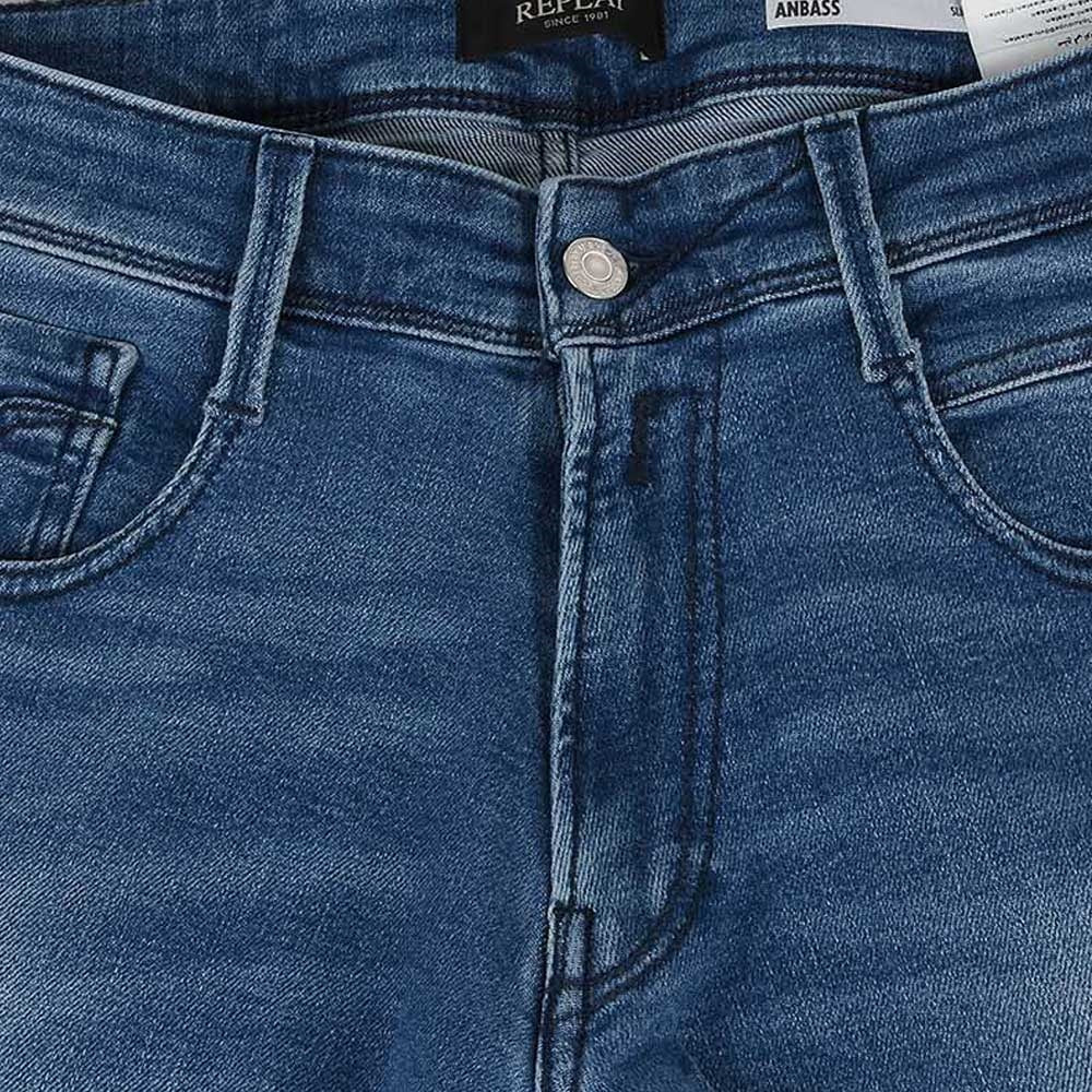Replay Power Stretch Anbass Jeans - Mid Blue
