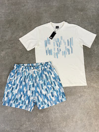 White Threads Blue Dash Swim Set