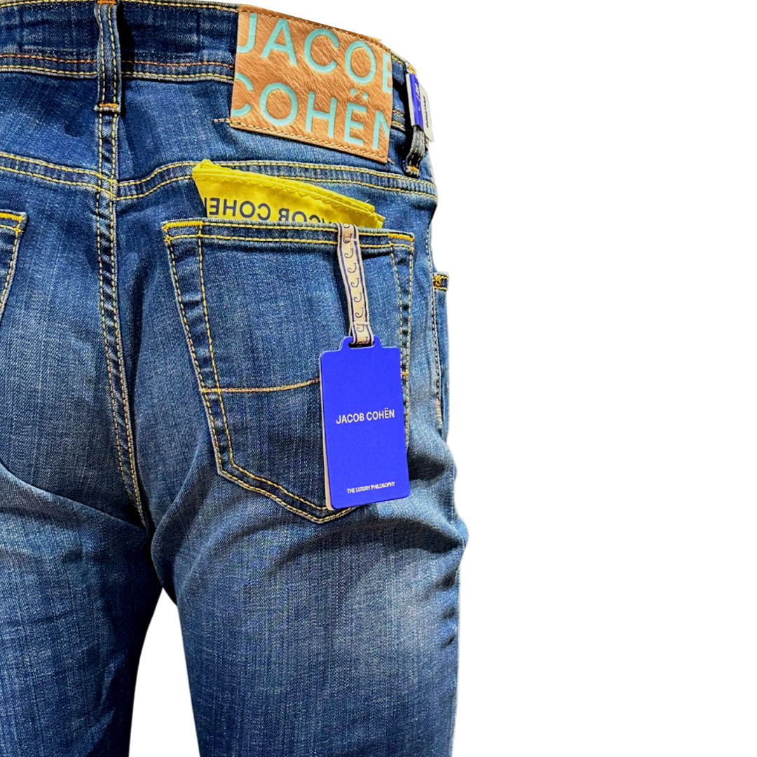 Jacob Cohen Blue Nick Slim Fit Jeans BARD, Logo Badge