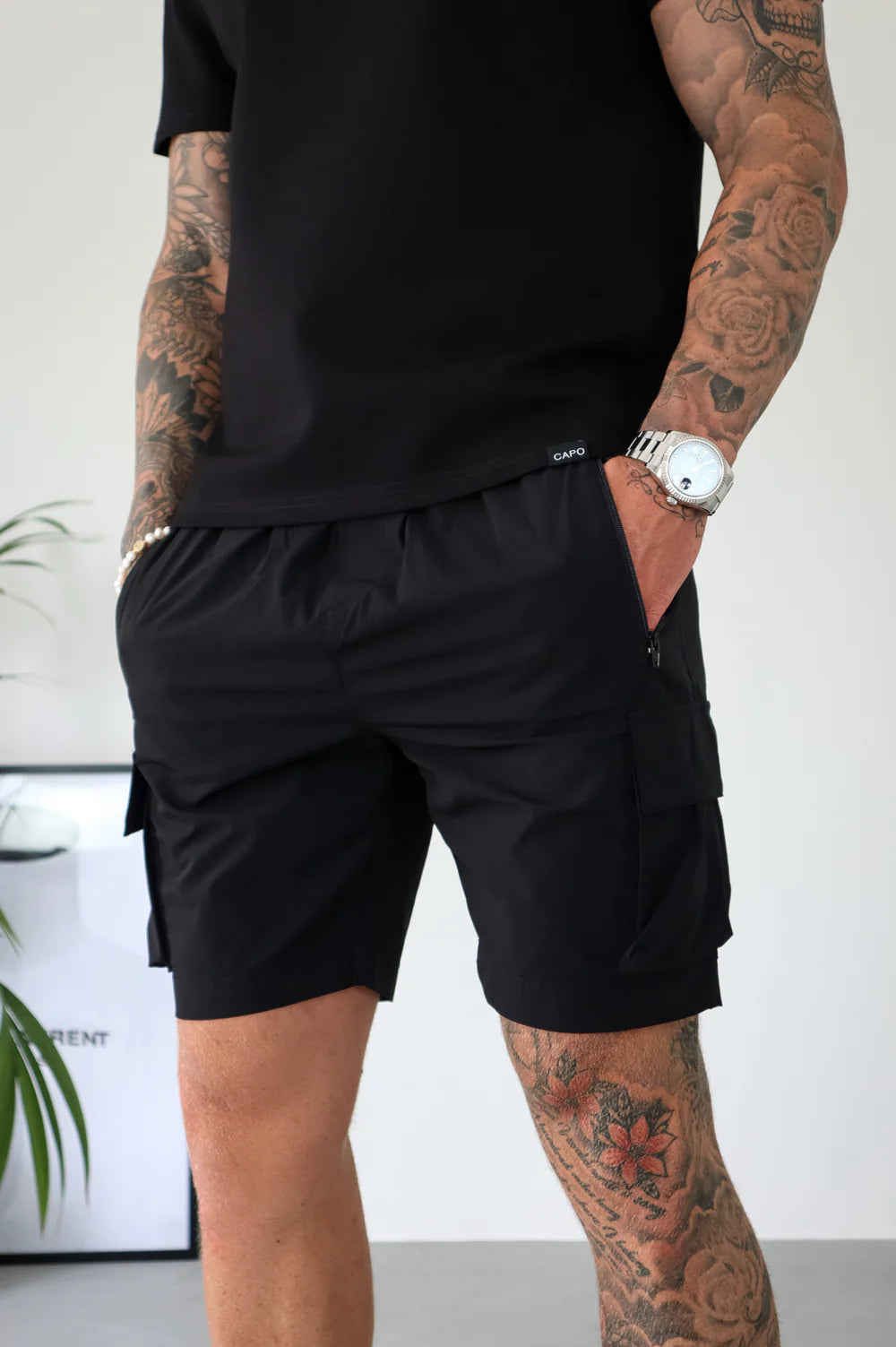 Capo Lightweight Cargo Shorts - Black