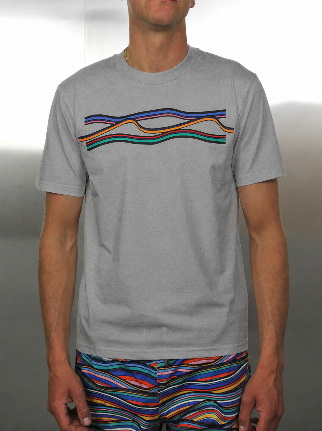 White Threads Wavey T-Shirt - Grey