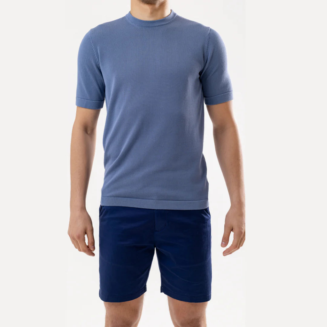 Lanka Cotton Silk T-Shirt - Blue