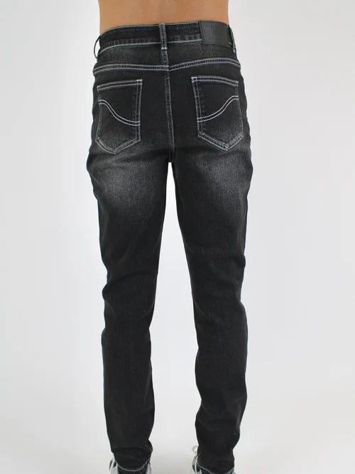 White Threads Denim Jeans - Dark Grey