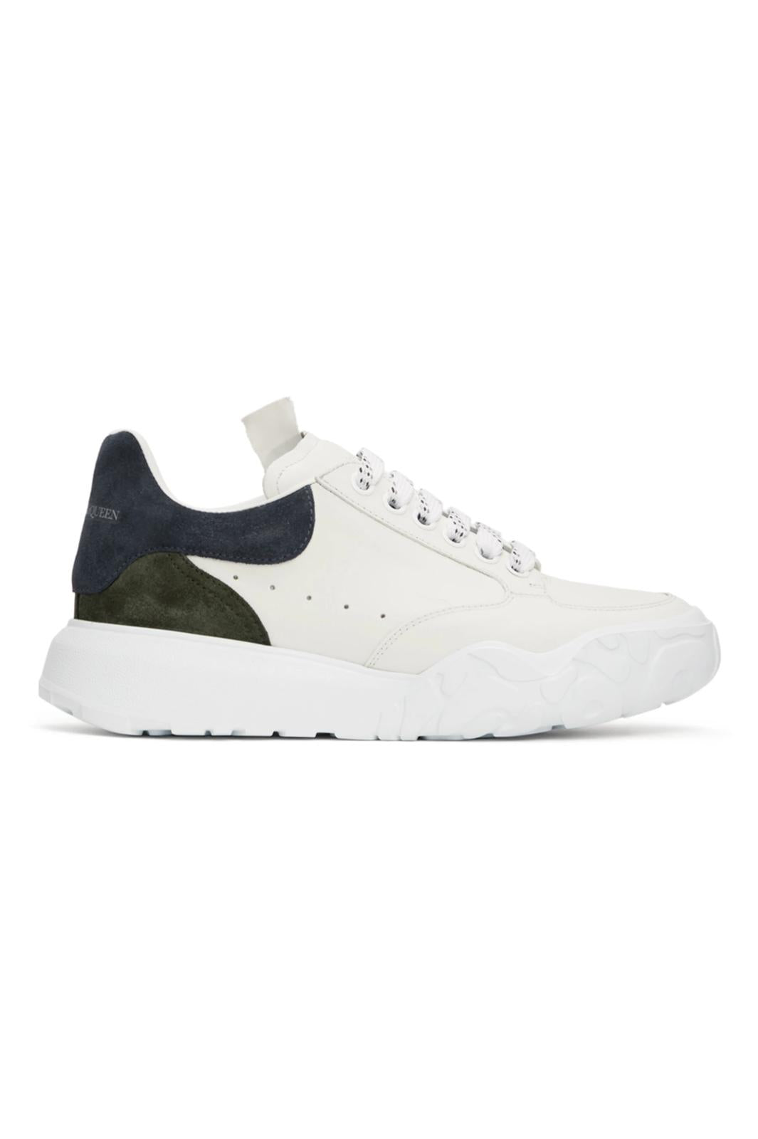 Alexander McQueen Trainers, Court Run White Blue Military