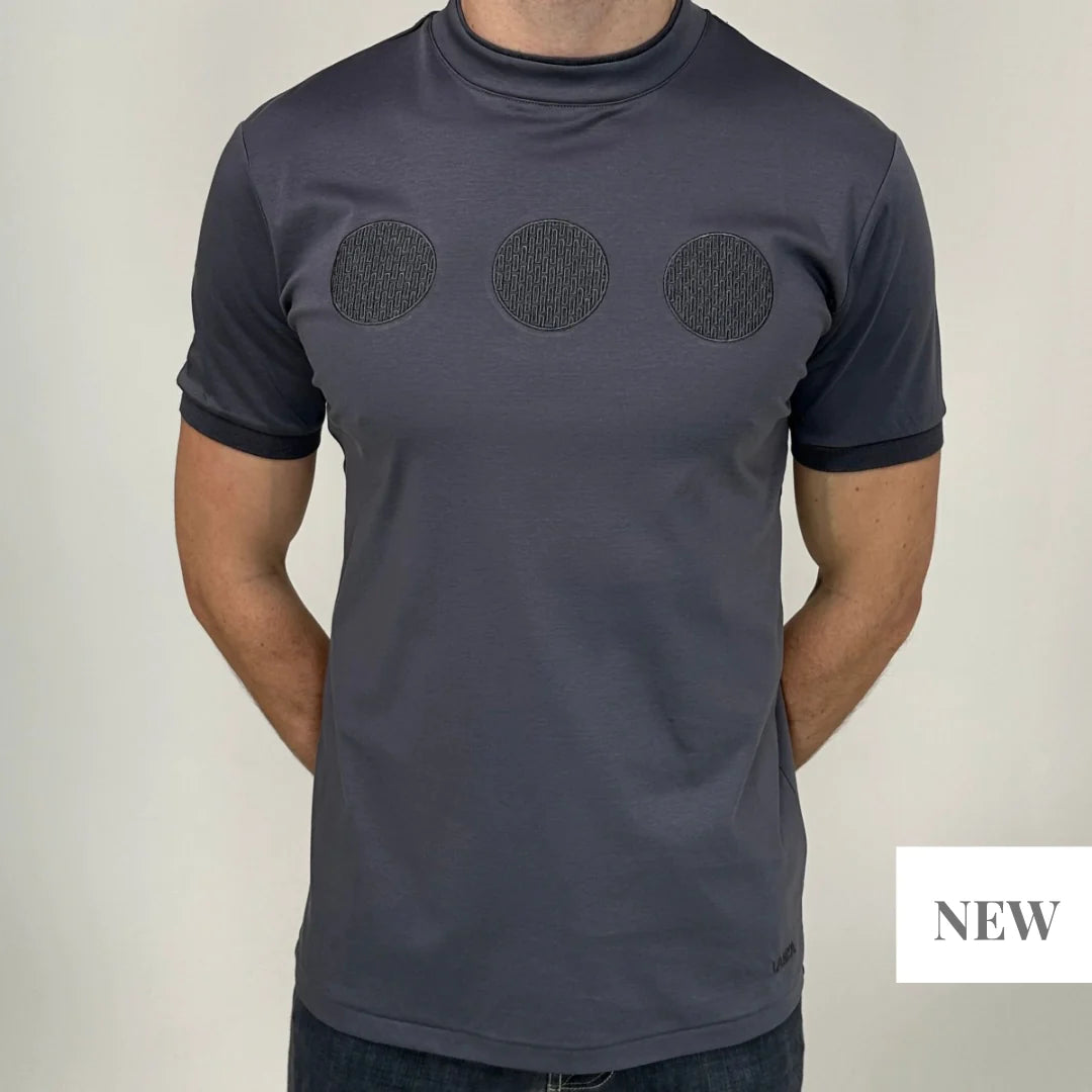 Lanka, Steel Grey Mercerised Circle T-Shirt