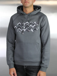 White Threads Brushed Zig Hoodie - Grey