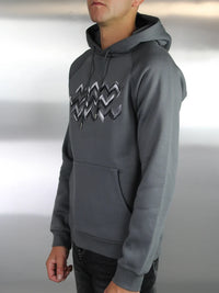 White Threads Brushed Zig Hoodie - Grey