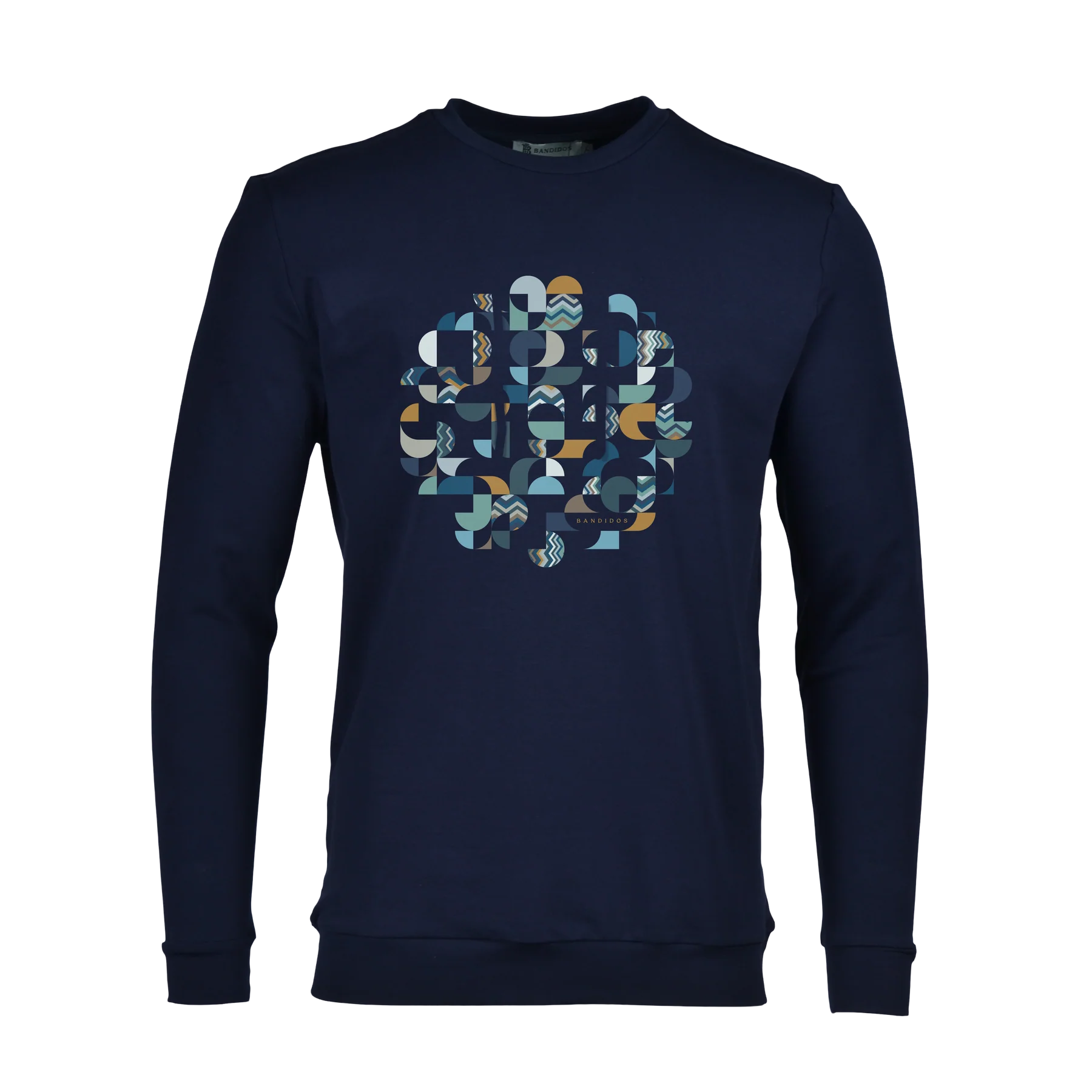 Moda Bandidos Geo Zig T-Shirt -Navy