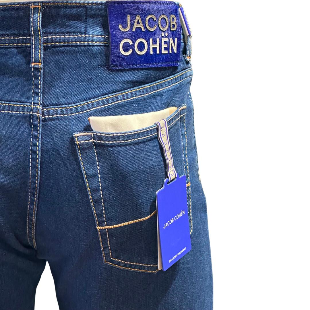 Jacob Cohen Blue Nick Slim Fit Jeans BARD, Navy Logo Badge