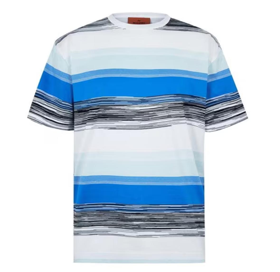 Missoni, Boxy Tee, Blue/White