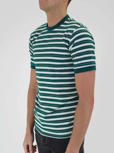 White Threads Striped T-Shirt - Green/White