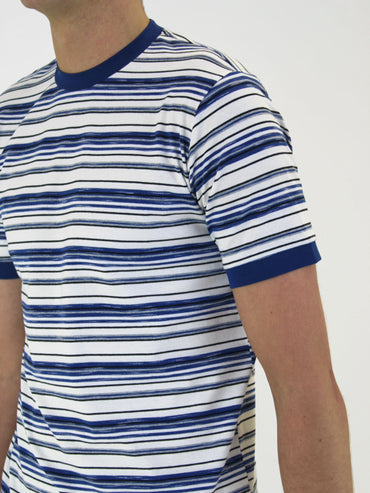 White Threads Striped T-Shirt - Navy/White