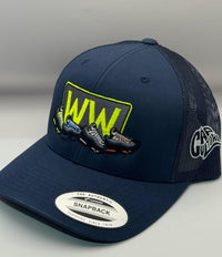 Navy blue cap with 'WW' logo on a light gray background