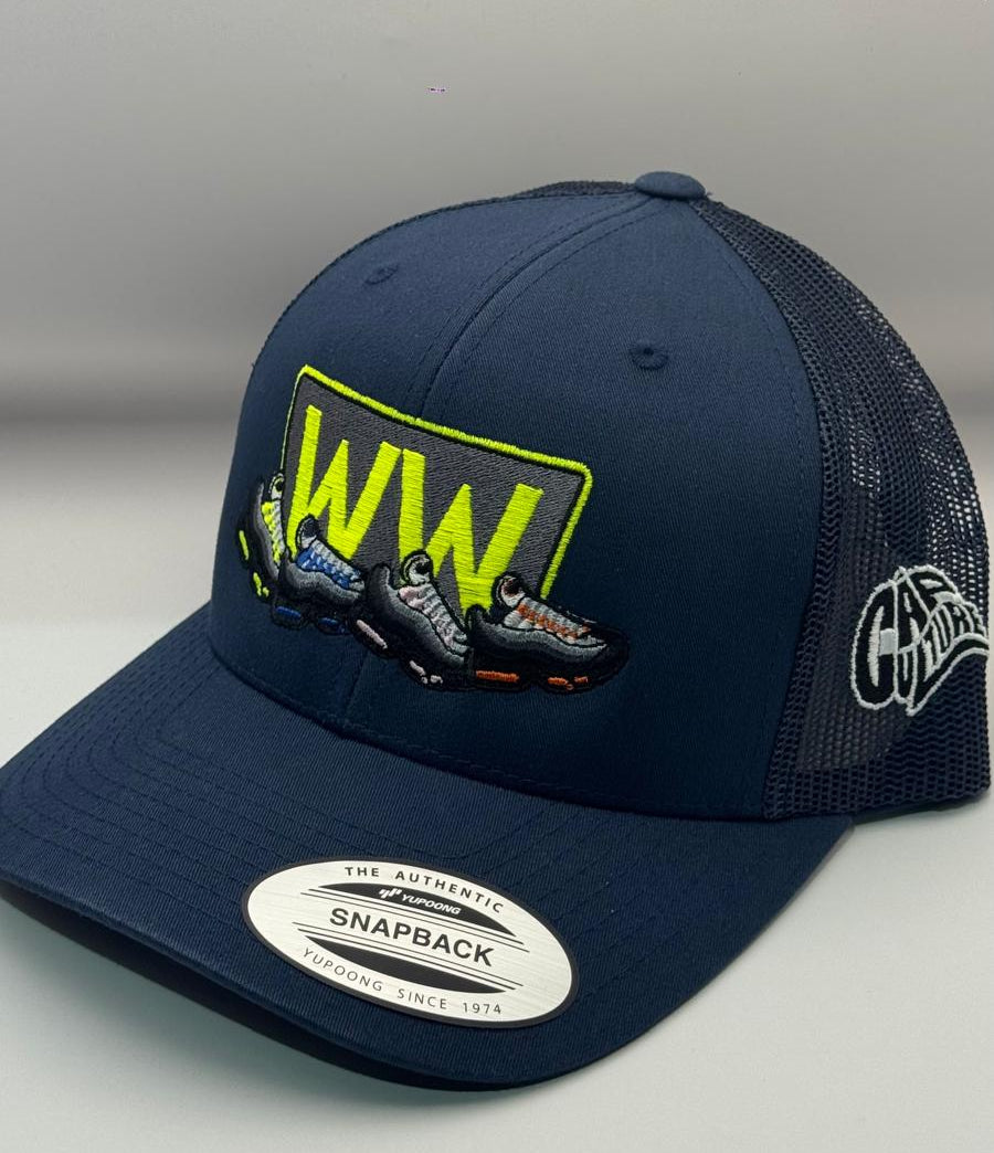 Navy blue cap with 'WW' logo on a light gray background