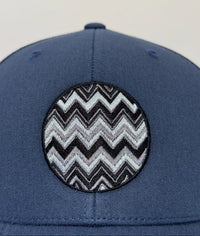 Lidz Grey Zig Zag Cap - Navy