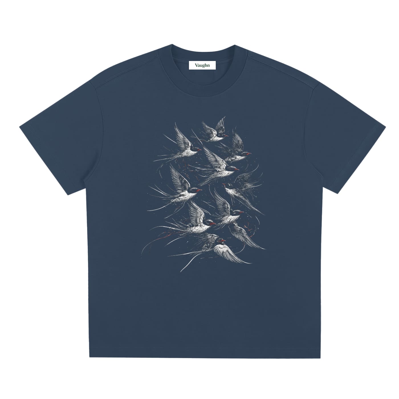 Vaughn Birds T-Shirt - Navy