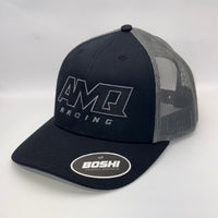 AMQ Black Racing Cap - Black/Grey