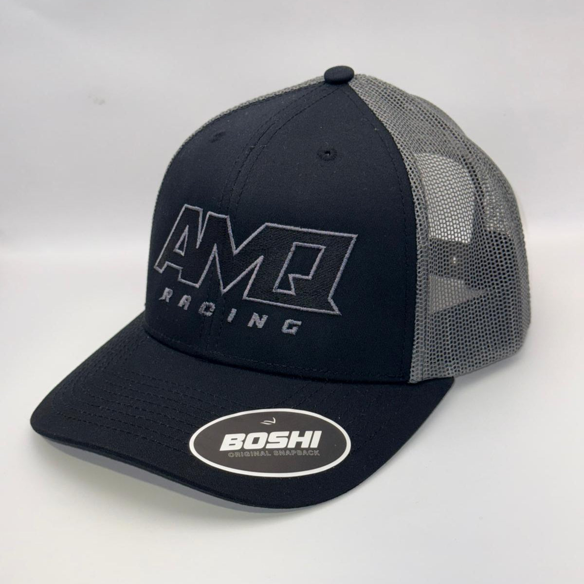 AMQ Black Racing Cap - Black/Grey