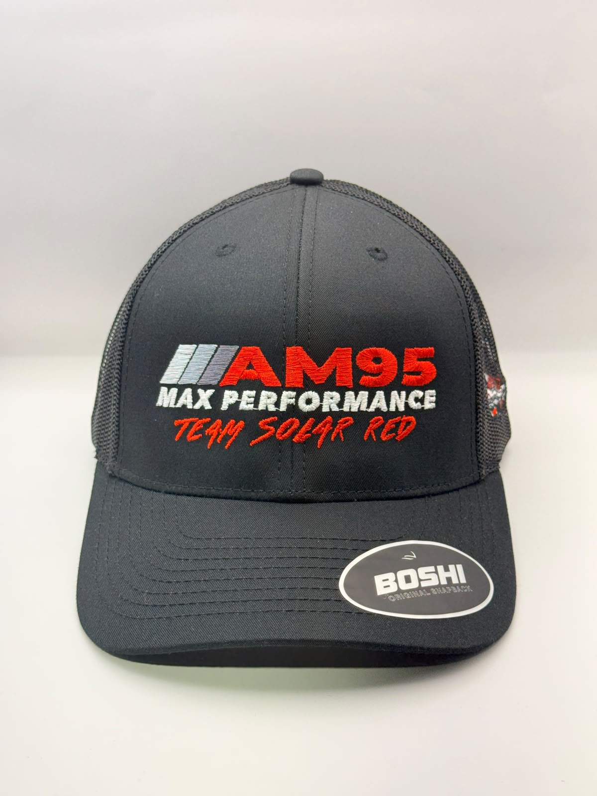 AM95 2.0 Team Solar Red Cap - Black