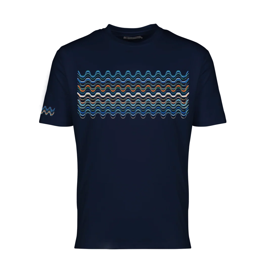 Moda Bandidos Flow Wave T-Shirt - Navy/Multi