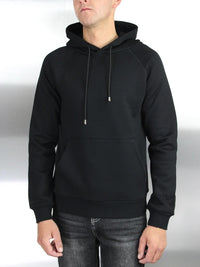 White Threads Plain Essentials Hoodie - Black