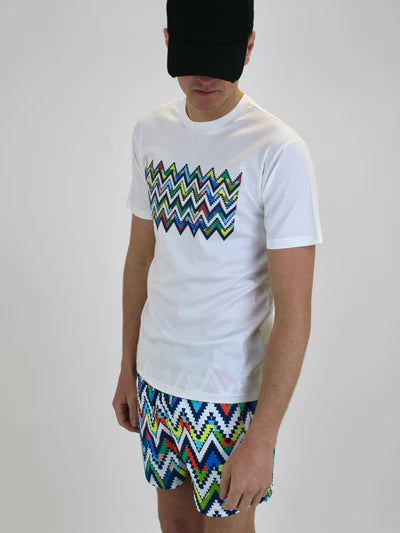 White Threads Mosaic T Shirt White Multi