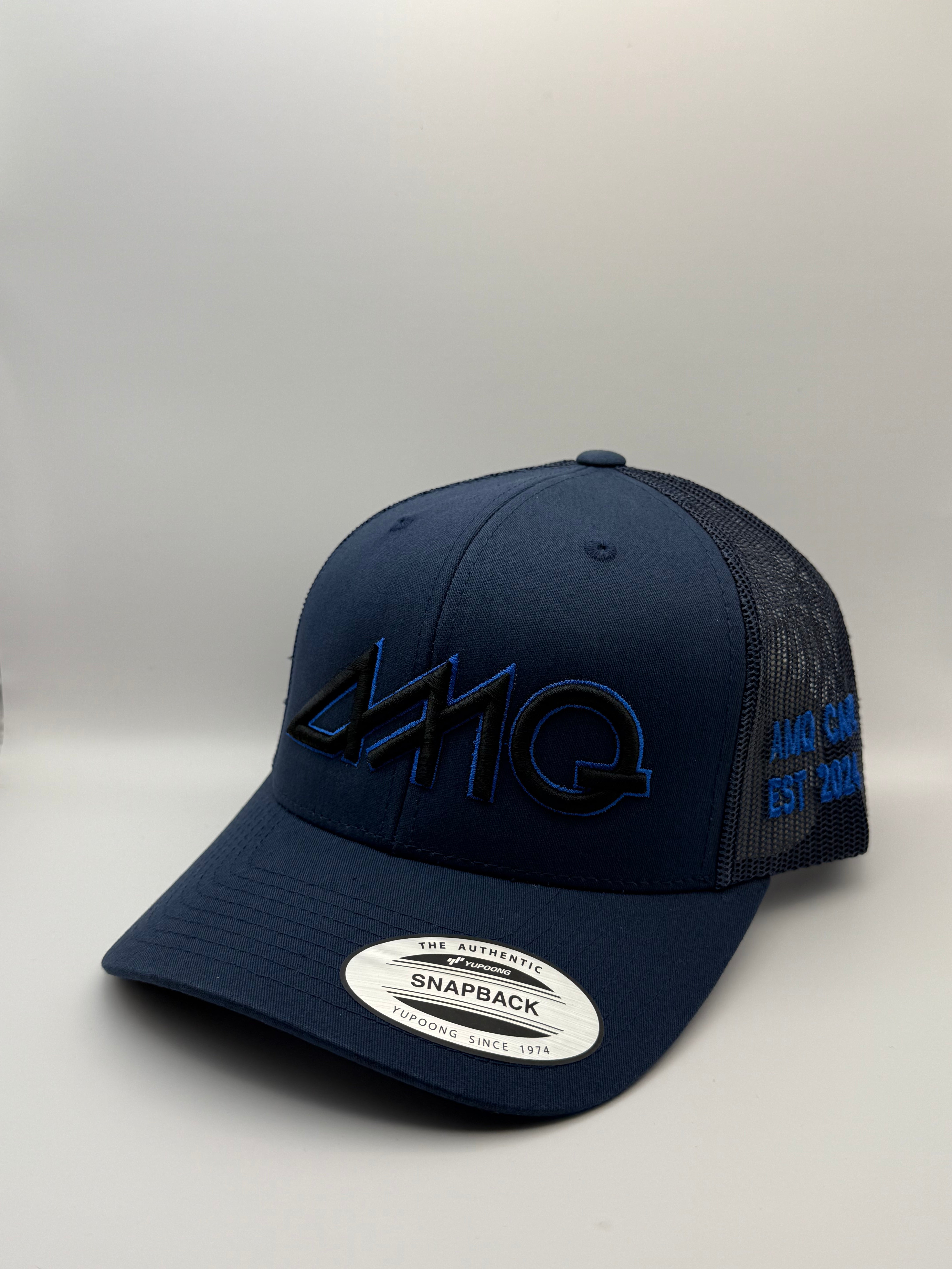 AMQ Navy, Black/Navy Logo Cap - Navy