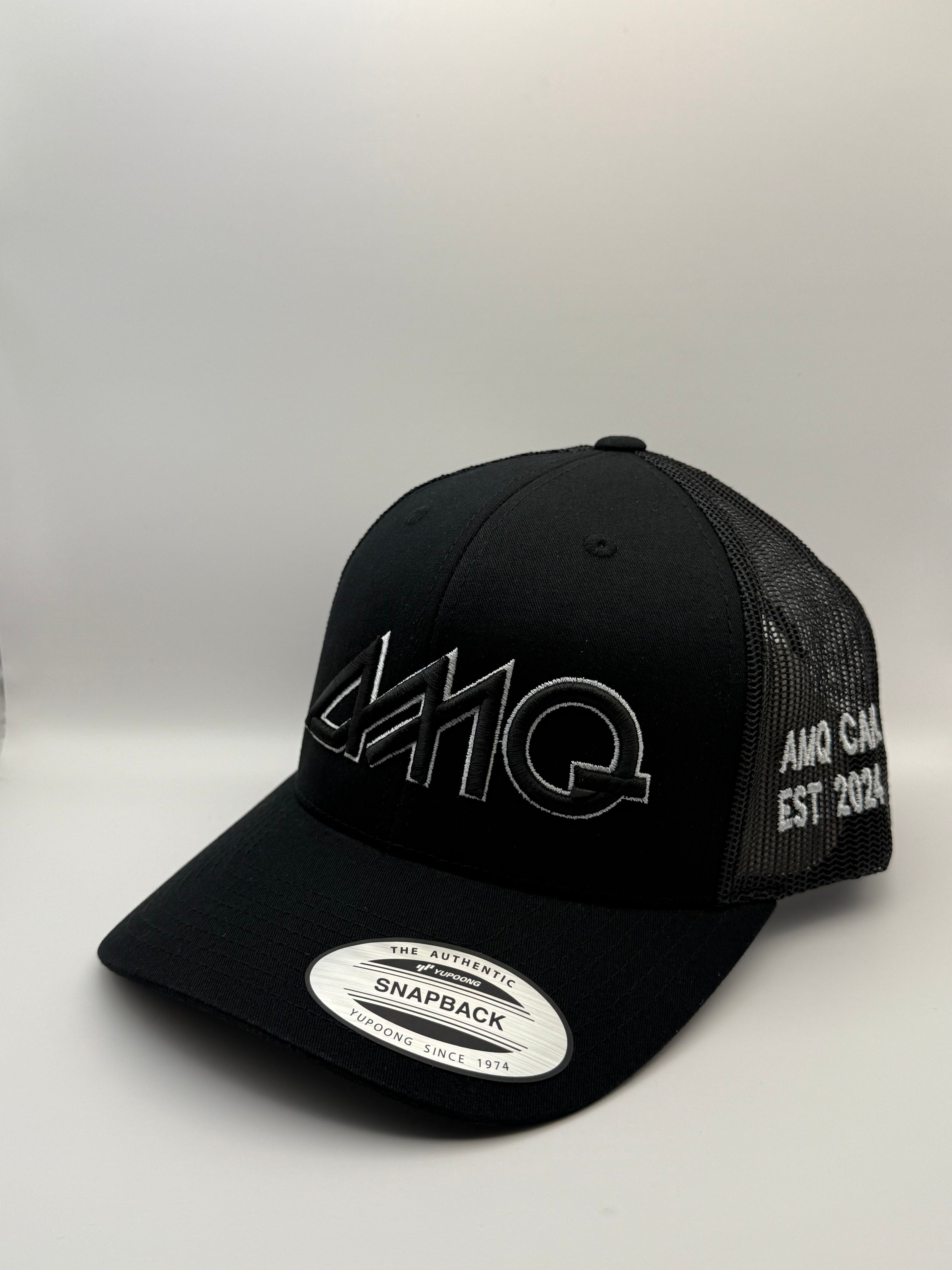 AMQ Grey/Silver Logo Cap - Black