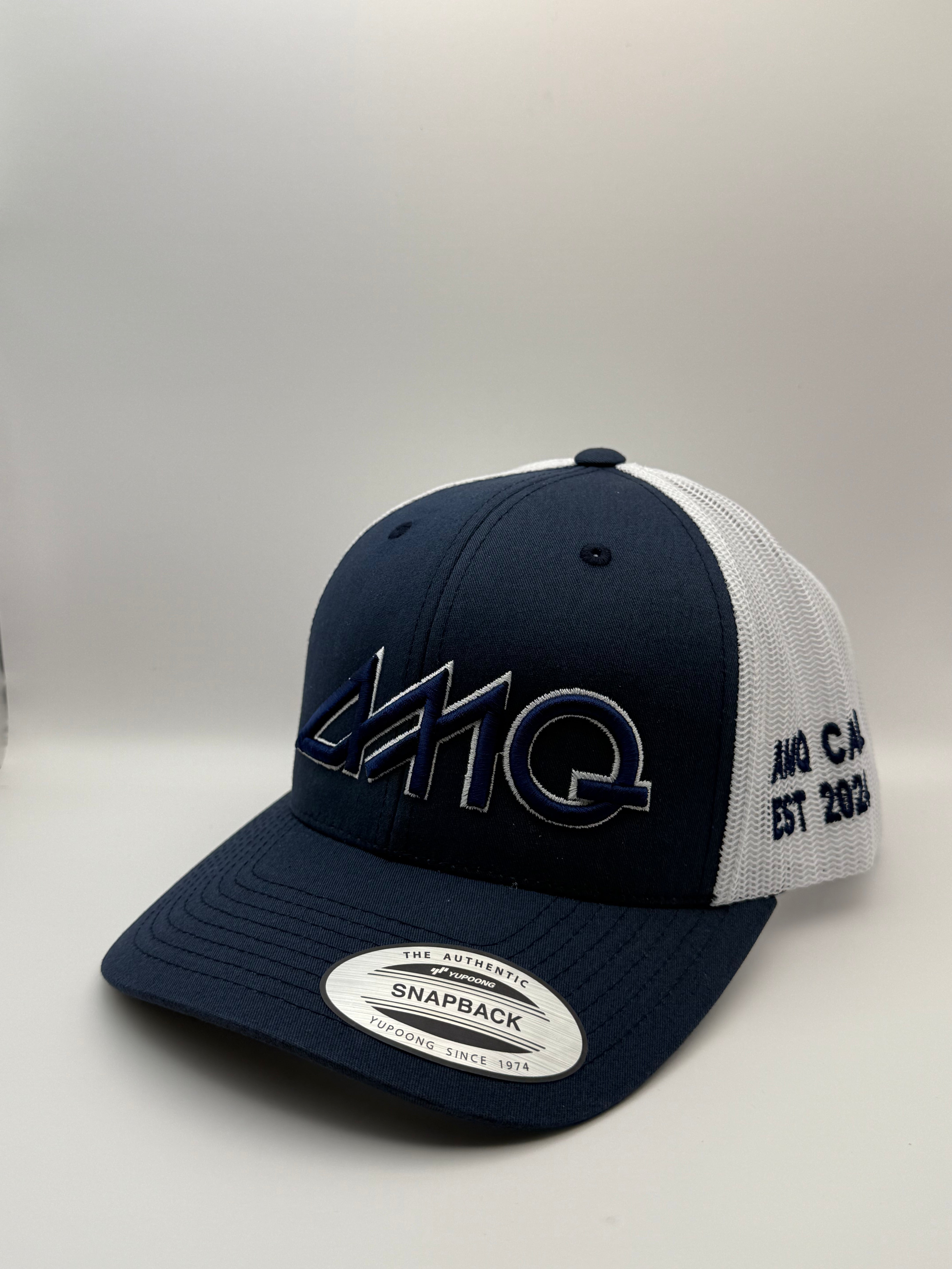 AMQ Navy/White Logo Cap - Navy