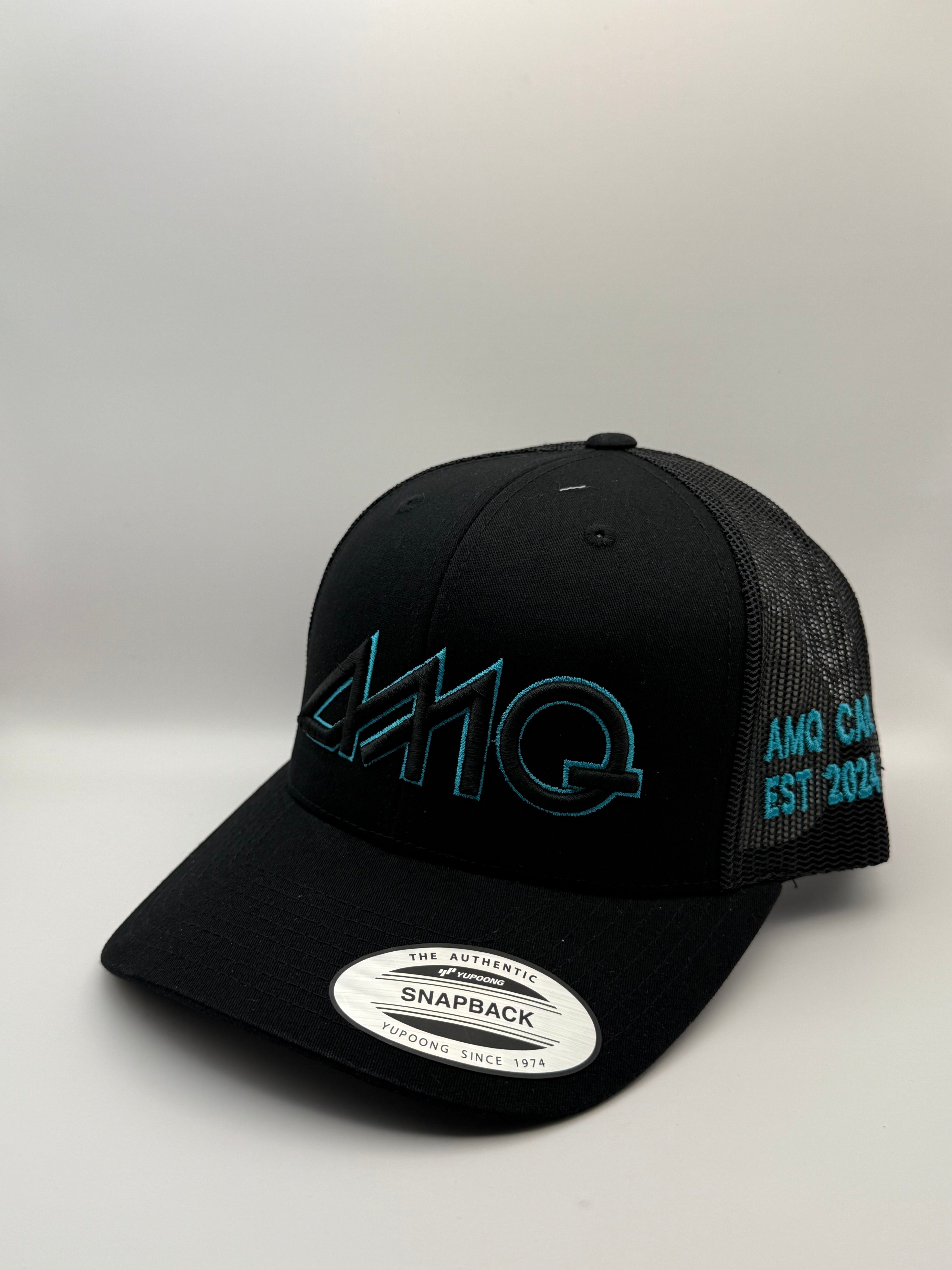 AMQ Black/Blue Logo Cap - Black