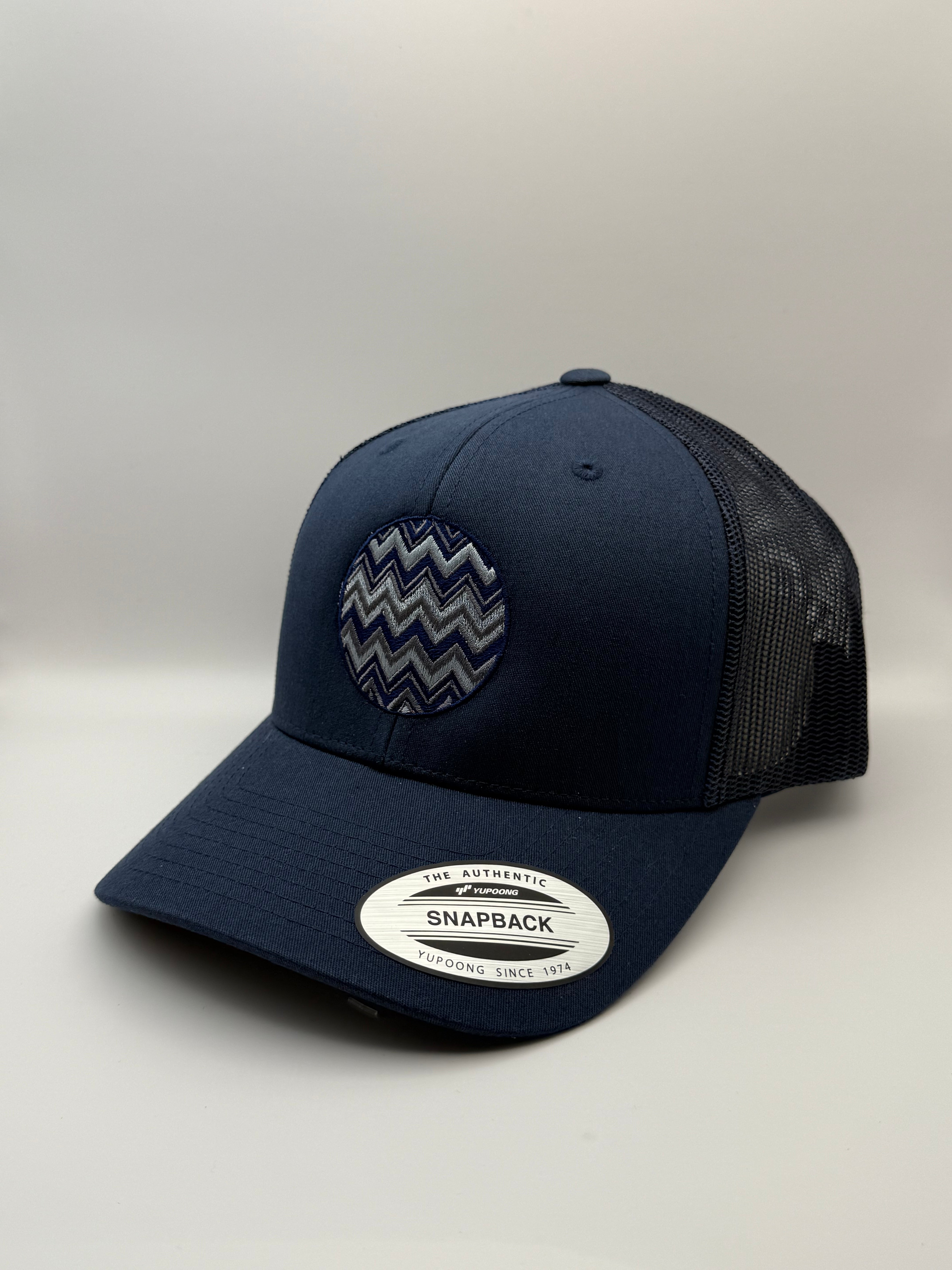 Lidz Navy/Grey Zig Zag Cap - Navy