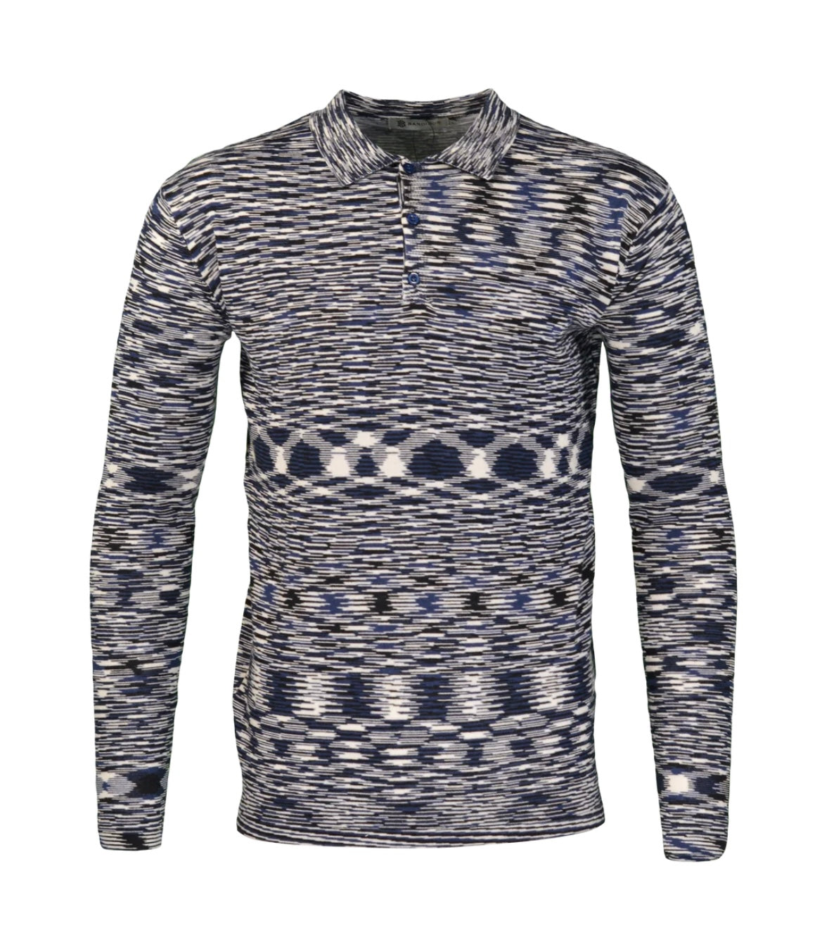 Moda Bandidos Long Sleeve Space Dye Polo Navy