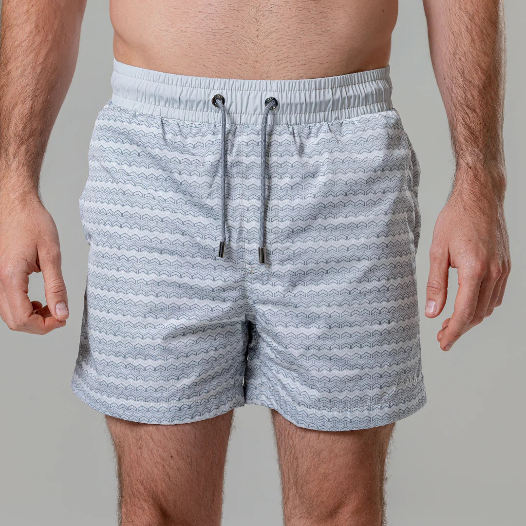 Lanka Chevron Swim Shorts - Light Grey