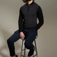 Malenzo Micro Stitch 'Pazzano' Polo - Black