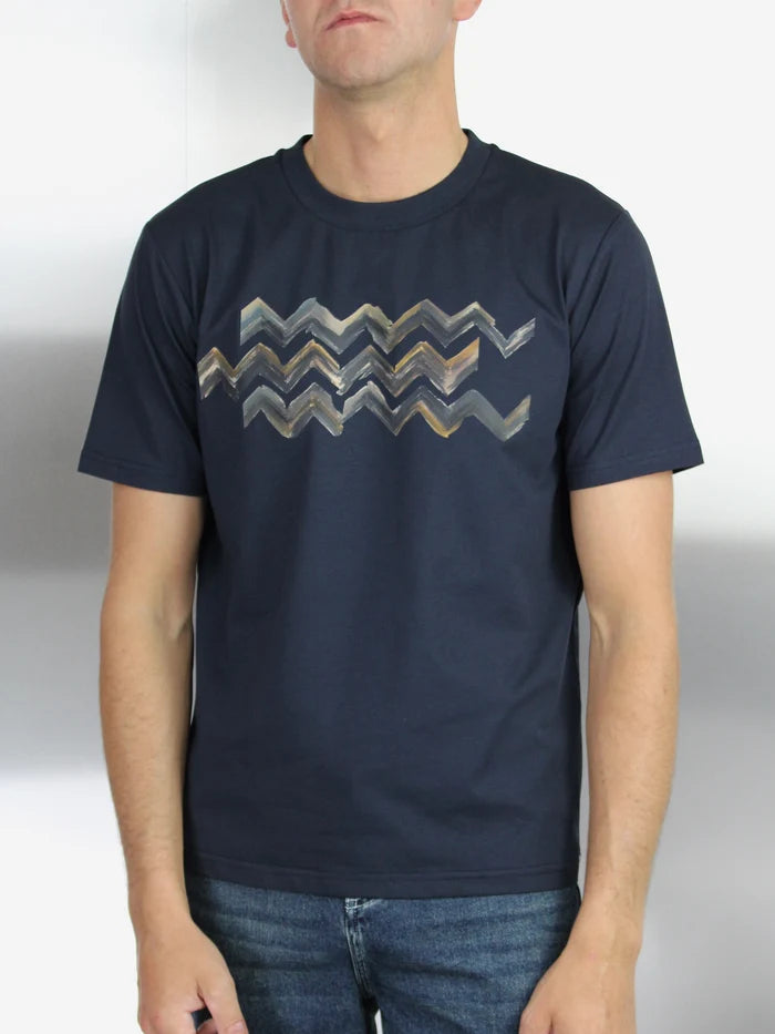 White Threads Chroma Zig T-Shirt - Navy