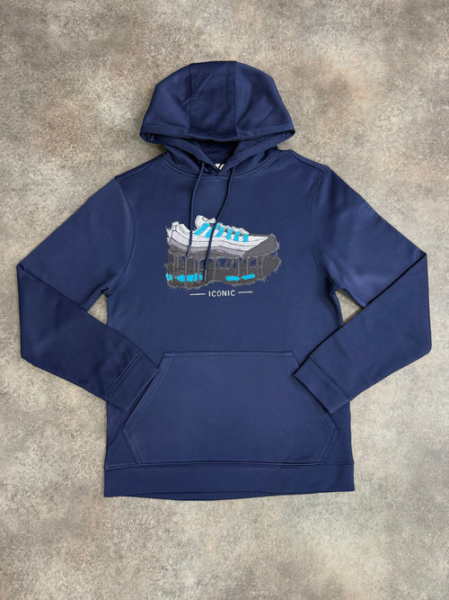 White Threads Red 110 Hoodie - Navy