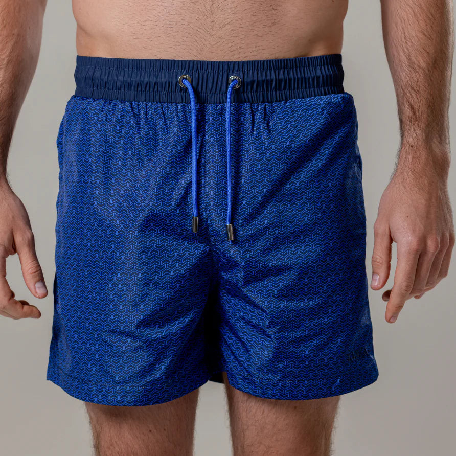Lanka Chevron Swim Shorts - Navy