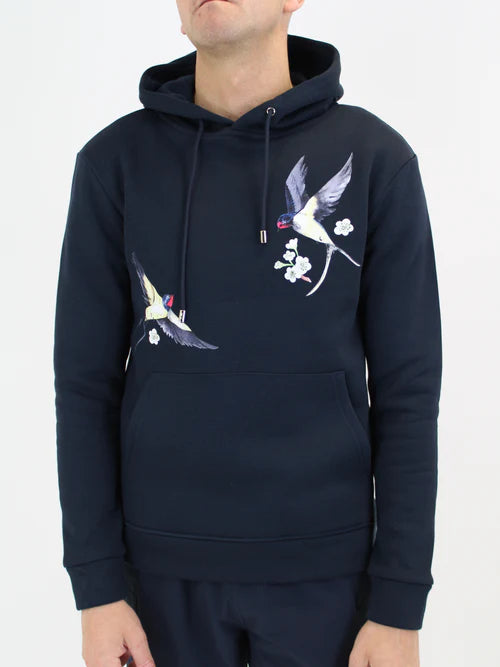 White Threads Hummingbird Hoodie - Navy