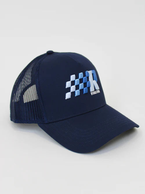 White Threads Blue Racer Trucker Cap - Navy