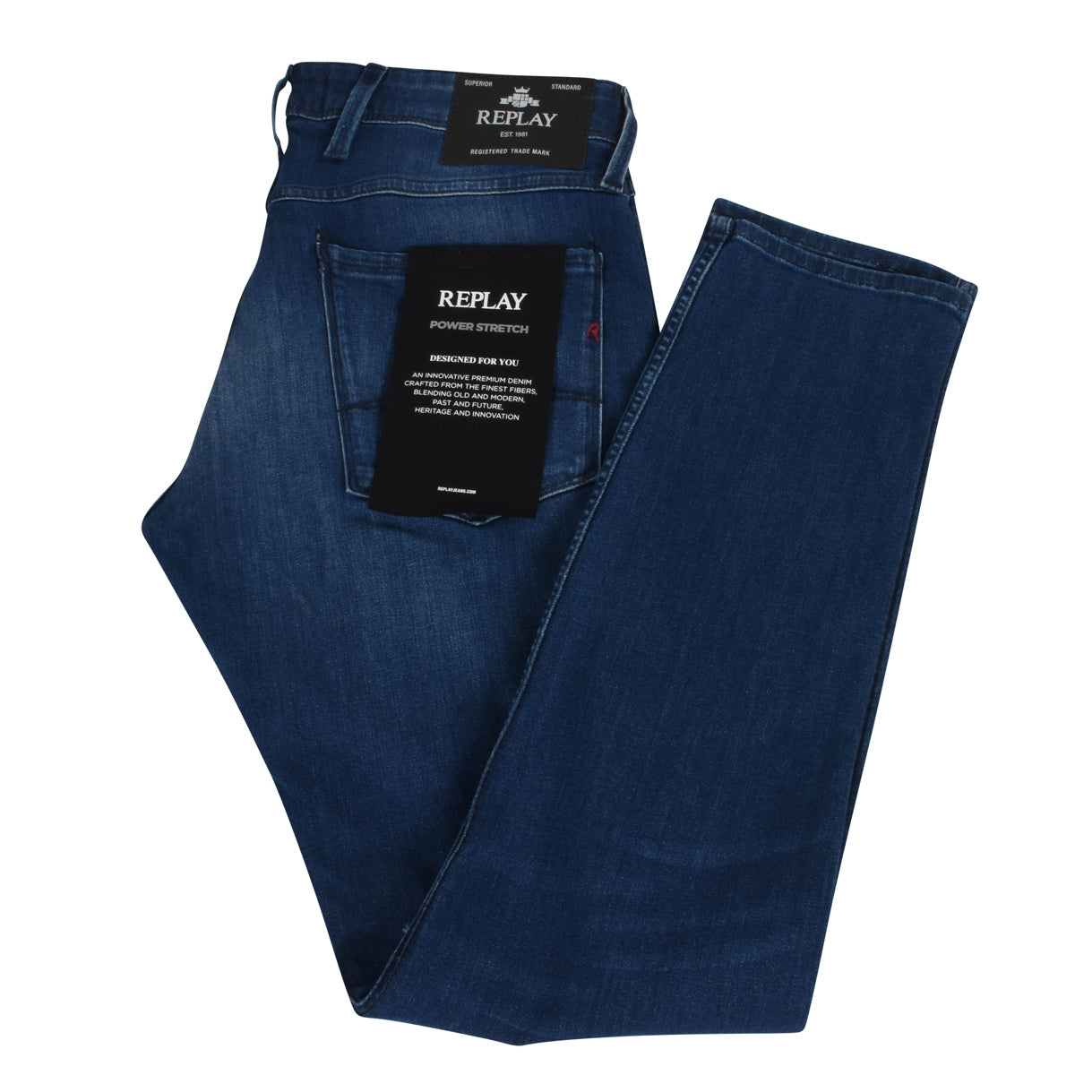 Replay Power Stretch Anbass Jeans - Indigo