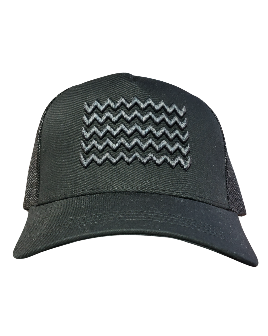 White Threads Waves Cap - Black