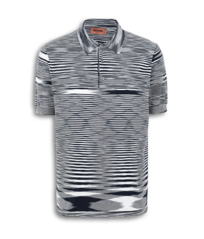 Missoni Polo, Navy/White Stripe