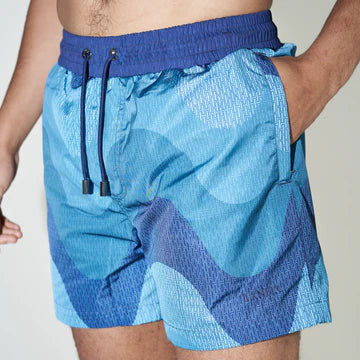 Lanka Swim Shorts Navy Big Waves