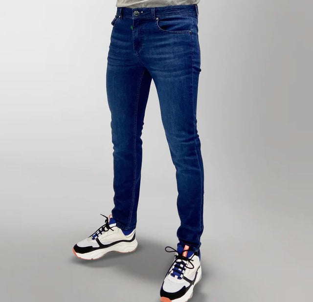 Tribal Society Denim Jeans with Removable Badge - Blue