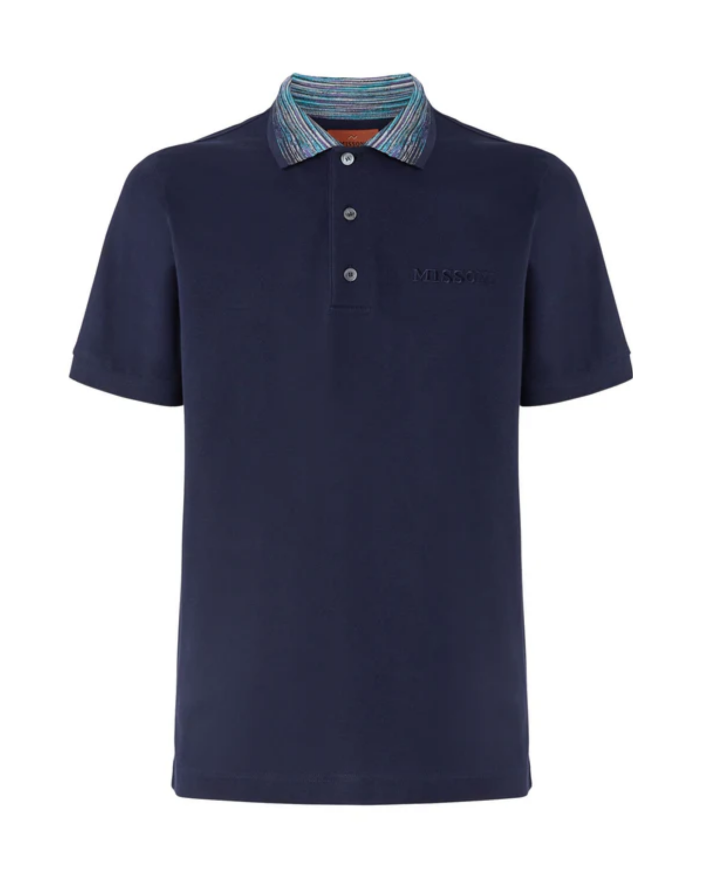 Missoni Collar Polo - Navy - Purple/Blue Trim