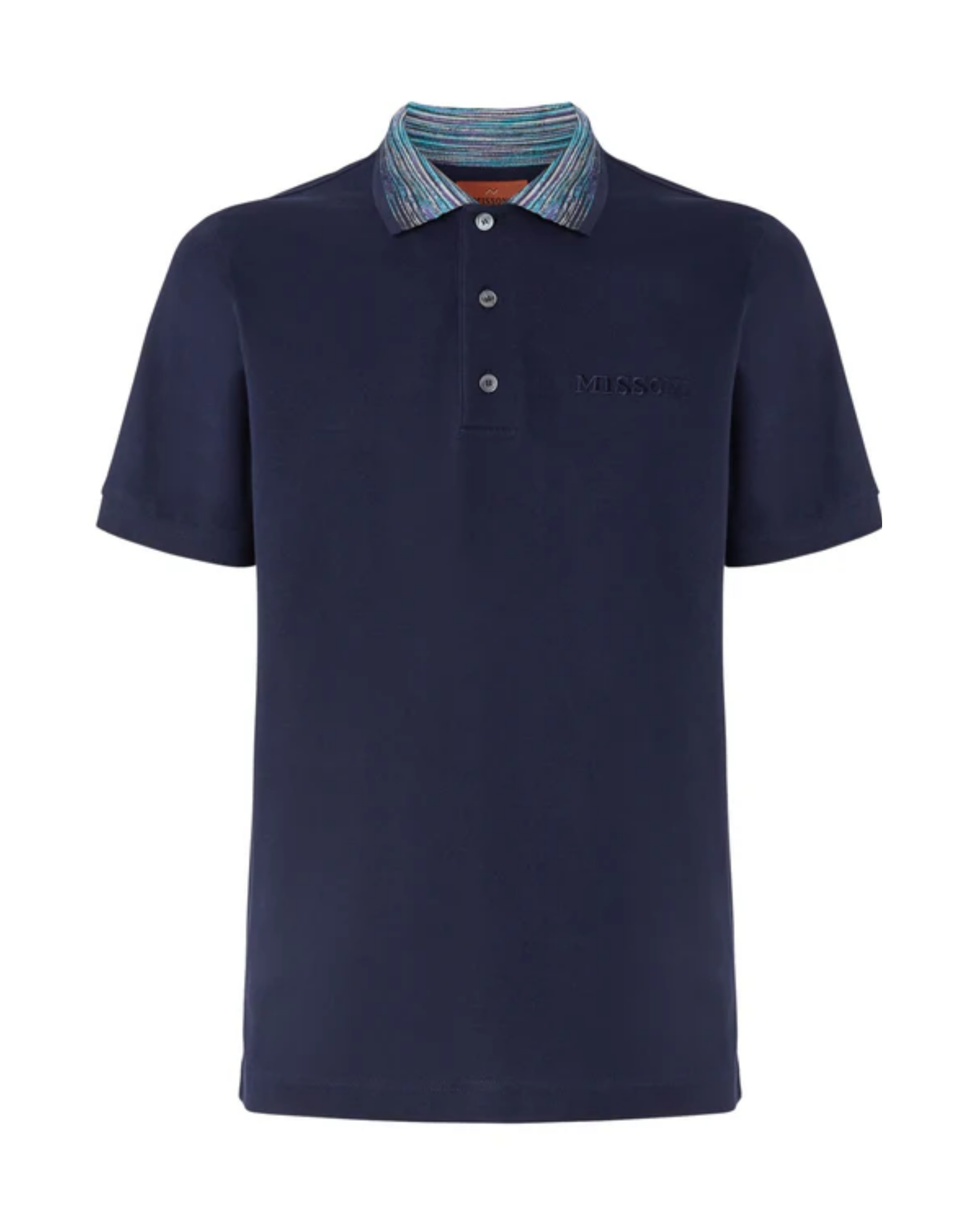 Missoni Collar Polo - Navy - Purple/Blue Trim