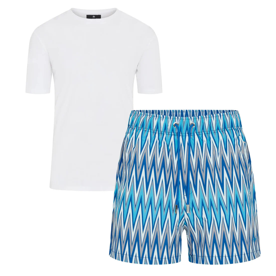 Mosquito Essential T & Swim Short Bundle - White T & Navy Shorts